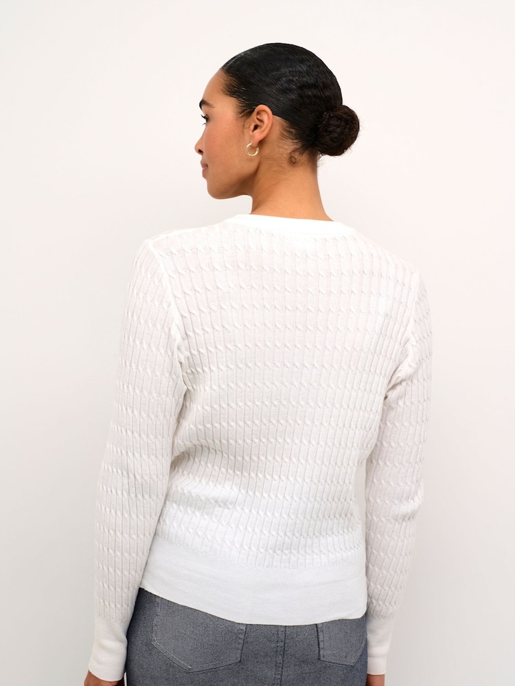 Kaffe Regular Fit Kasilla Cable Knit Jumper - Image 2 of 6