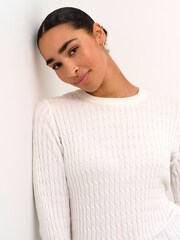 Kaffe Regular Fit Kasilla Cable Knit Jumper - Image 4 of 6