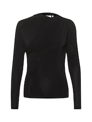 Kaffe KAaida Jersey Long Sleeve Draped Kaffe Blouse - Image 5 of 6