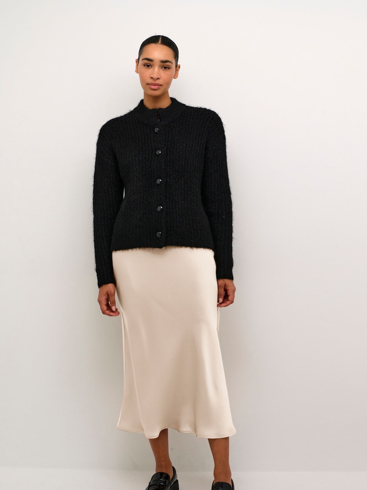 Kaffe Lotte Satin Elastic Waist Maxi Skirt - Image 1 of 6