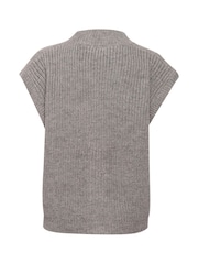 Kaffe Grey KAnellia Button V-neck Knit Cardigan - Image 6 of 6