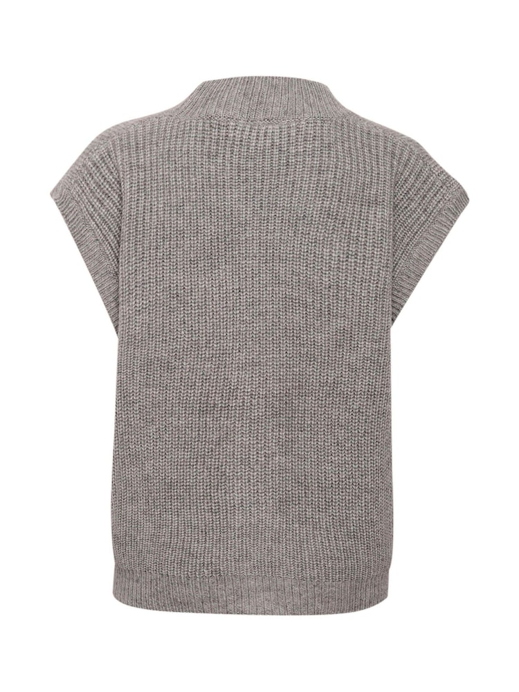 Kaffe Grey KAnellia Button V-neck Knit Cardigan - Image 6 of 6