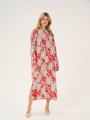 Kaffe Kalouise Round Neck Maxi Shirt Black Dress - Image 1 of 5