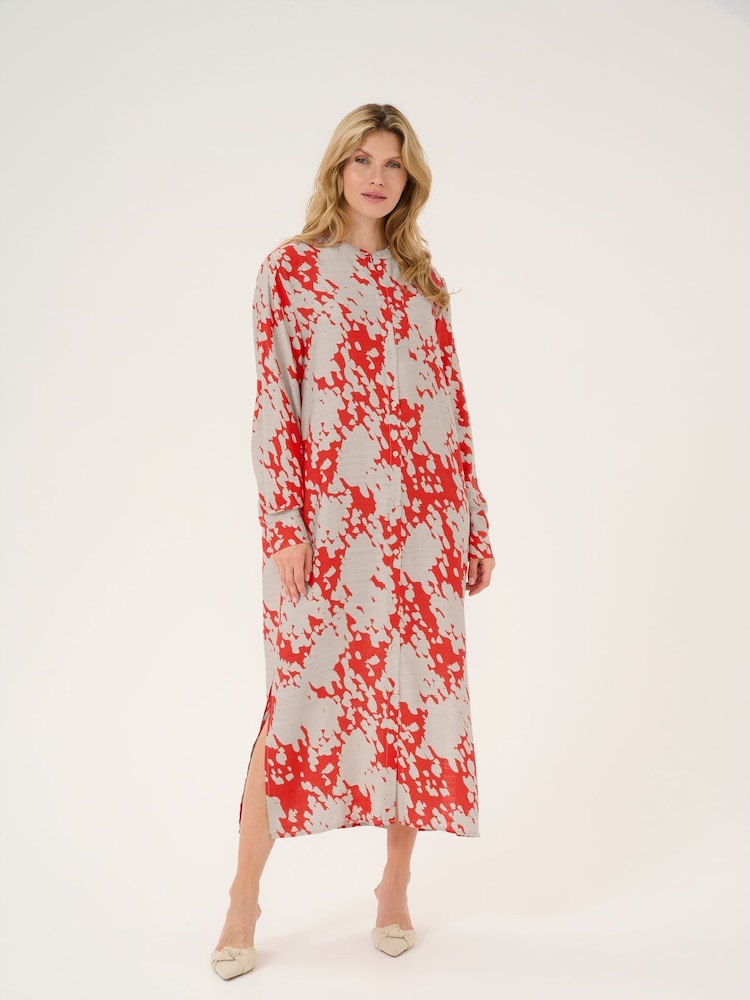 Kaffe Kalouise Round Neck Maxi Shirt Black Dress - Image 1 of 5