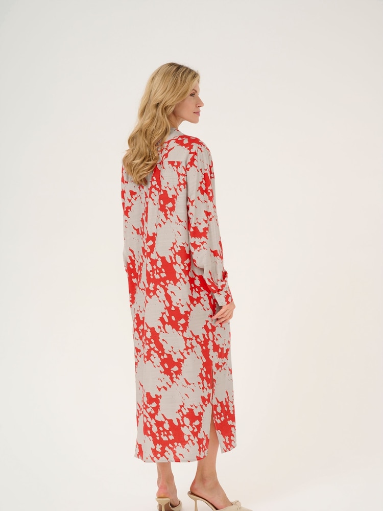 Kaffe Kalouise Round Neck Maxi Shirt Black Dress - Image 2 of 5