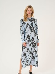 Kaffe Kalouise Round Neck Maxi Shirt Black Dress - Image 1 of 5