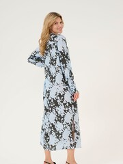 Kaffe Kalouise Round Neck Maxi Shirt Black Dress - Image 2 of 5