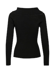 Kaffe Slim Fit Kaellie Off Shoulder Black Jumper - Image 6 of 6