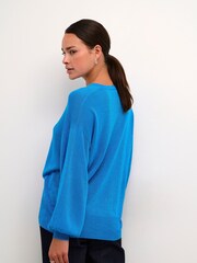 Kaffe KAankra Shimmer Knit Round Neck Pullover Jumper - Image 2 of 6