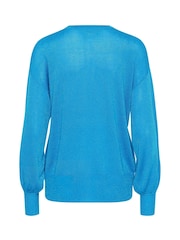 Kaffe KAankra Shimmer Knit Round Neck Pullover Jumper - Image 6 of 6