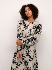 Kaffe Kalouise Knee Length Long Sleeve Black Dress - Image 1 of 6