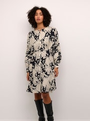 Kaffe Kalouise Knee Length Long Sleeve Black Dress - Image 2 of 6