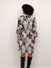 Kaffe Kalouise Knee Length Long Sleeve Black Dress - Image 3 of 6