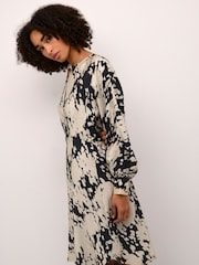 Kaffe Kalouise Knee Length Long Sleeve Black Dress - Image 4 of 6