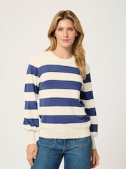 Kaffe Kalizza Striped Crew Neck Jumper - Image 1 of 6