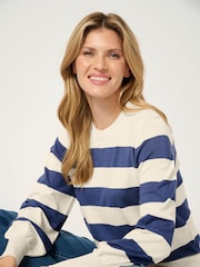 Kaffe Kalizza Striped Crew Neck Jumper - Image 4 of 6