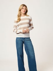 Kaffe Kalizza Striped Crew Neck Jumper - Image 2 of 6