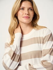 Kaffe Kalizza Striped Crew Neck Jumper - Image 3 of 6