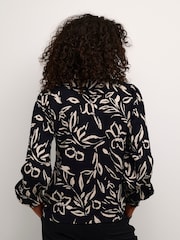 Kaffe Kaforrest Print Bishop Sleeve Black Shirt - Image 2 of 6