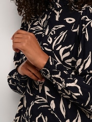Kaffe Kaforrest Print Bishop Sleeve Black Shirt - Image 4 of 6
