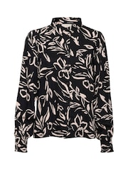 Kaffe Kaforrest Print Bishop Sleeve Black Shirt - Image 5 of 6
