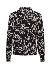 Kaffe Kaforrest Print Bishop Sleeve Black Shirt - Image 6 of 6