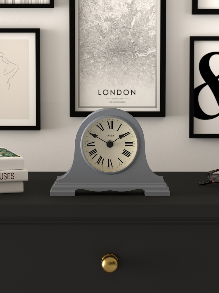 Jones Clocks Grey Speakeasy Mantel Clock 25cm - Image 1 of 4