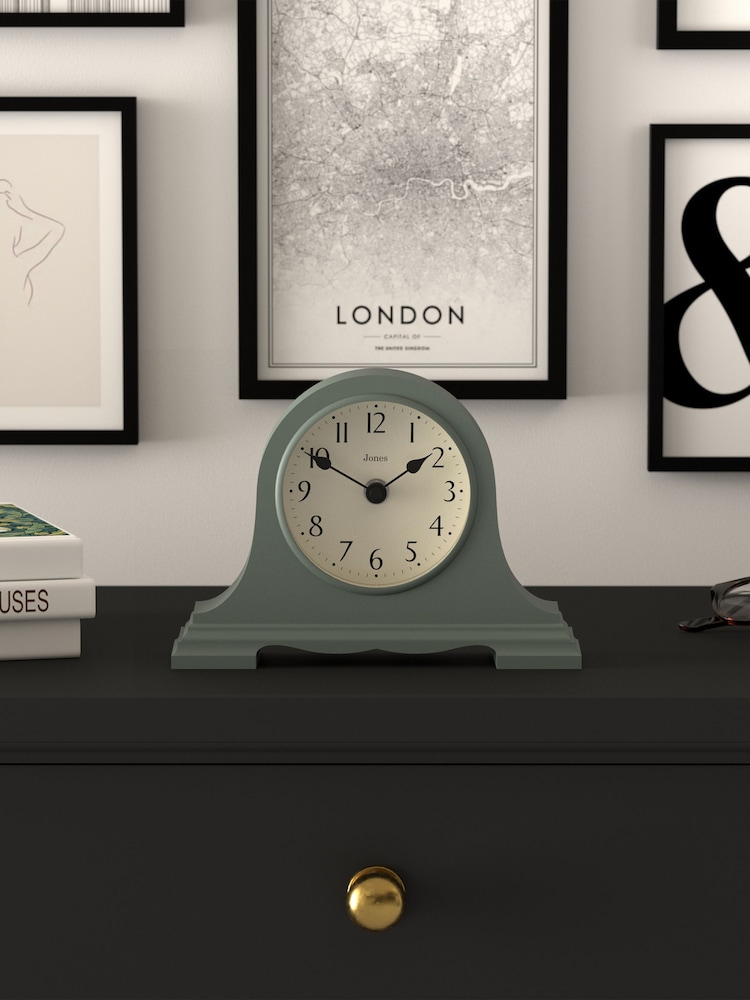 Jones Clocks Asparagus Green Speakeasy Mantel Clock 25cm - Image 1 of 4