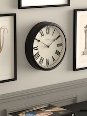 Jones Clocks Black Hackney Wall Clock 30cm - Image 2 of 4