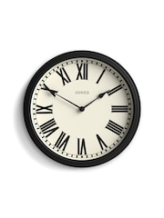 Jones Clocks Black Hackney Wall Clock 30cm - Image 3 of 4