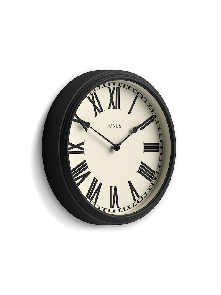 Jones Clocks Black Hackney Wall Clock 30cm - Image 4 of 4