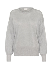 Kaffe KAankra Shimmer Knit Round Neck Pullover Jumper - Image 5 of 6