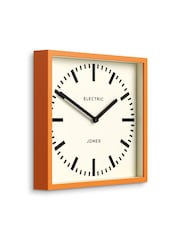 Jones Clocks Fizzy Orange Box Wall Clock 25cm - Image 4 of 4