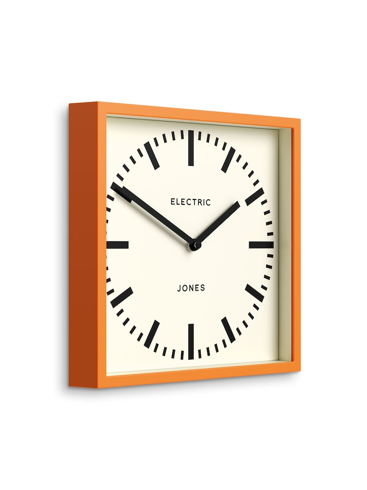 Jones Clocks Fizzy Orange Box Wall Clock 25cm - Image 4 of 4