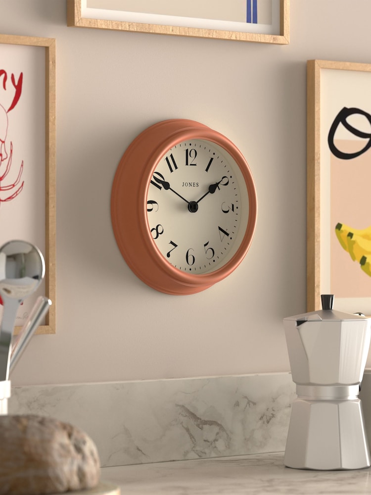 Jones Clocks Terracotta Orange Frieze Wall Clock 23cm - Image 2 of 4