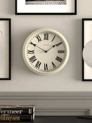 Jones Clocks Linen White Hackney Wall Clock 30cm - Image 1 of 4