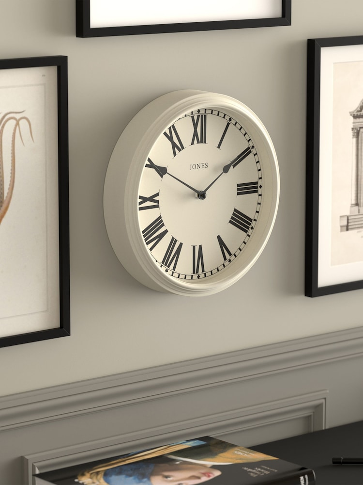 Jones Clocks Linen White Hackney Wall Clock 30cm - Image 2 of 4