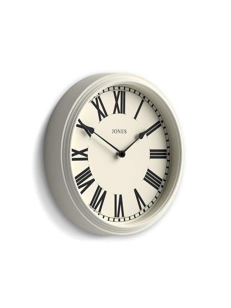 Jones Clocks Linen White Hackney Wall Clock 30cm - Image 4 of 4