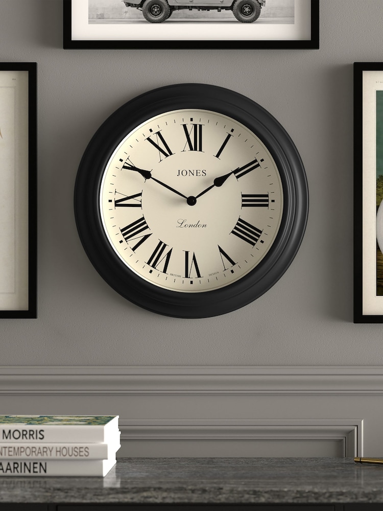 Jones Clocks Black Supper Club Wall Clock 40cm - Image 1 of 4 Jones Clocks Black Supper Club Wall Clock 40cm - Image 1 of 4