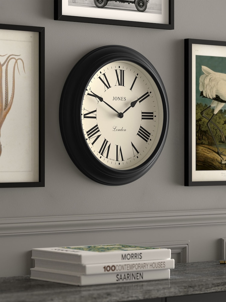 Jones Clocks Black Supper Club Wall Clock 40cm - Image 2 of 4