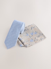 Blue Tie and Pocket Square Set - Image 1 of 5