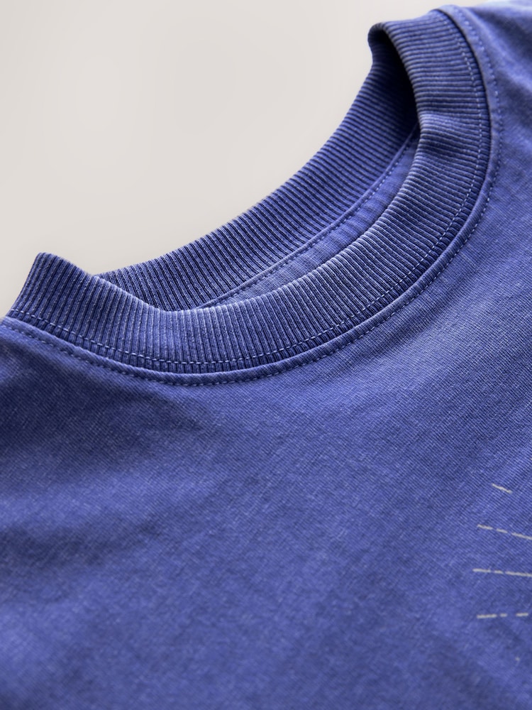 Purple Relaxed Fit Washed Short Sleeve Graphic Print 100% Cotton T-Shirt (3-16yrs) - Image 10 of 10