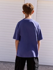 Purple Relaxed Fit Washed Short Sleeve Graphic Print 100% Cotton T-Shirt (3-16yrs) - Image 4 of 6