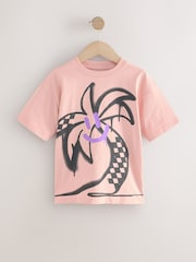 Peach Palm Relaxed Fit Short Sleeve Graphic Print T-Shirt (3-16yrs) - Image 1 of 4