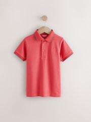 Soft Red Short Sleeve Polo Shirt (3-16yrs) - Image 1 of 4