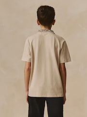 Pastelgeel - Geo Poloshirt met korte mouwen en kraag (3-16jr) - Image 3 of 8