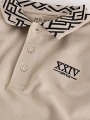 Pastelgeel - Geo Poloshirt met korte mouwen en kraag (3-16jr) - Image 7 of 8