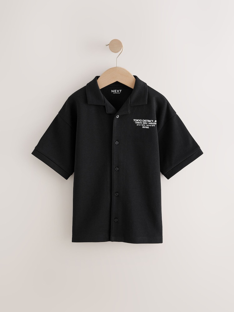 Black Japan Back Print Jersey Short Sleeve Shirt (3-16yrs) - Image 5 of 8