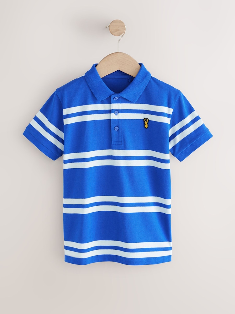 Blue/White Stripe Short Sleeve Polo Shirt (3-16yrs) - Image 1 of 4