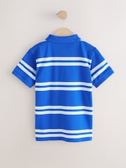 Blue/White Stripe Short Sleeve Polo Shirt (3-16yrs) - Image 2 of 4